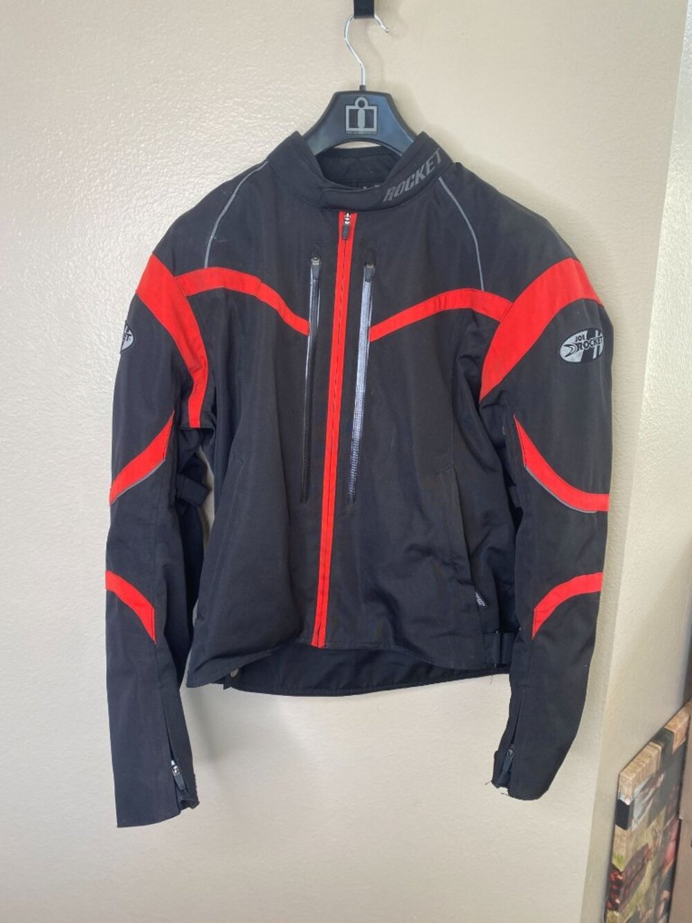 Joe Rocket Velocity Mens Motorcycle Jacket M Black Red Protective Padded Heavy